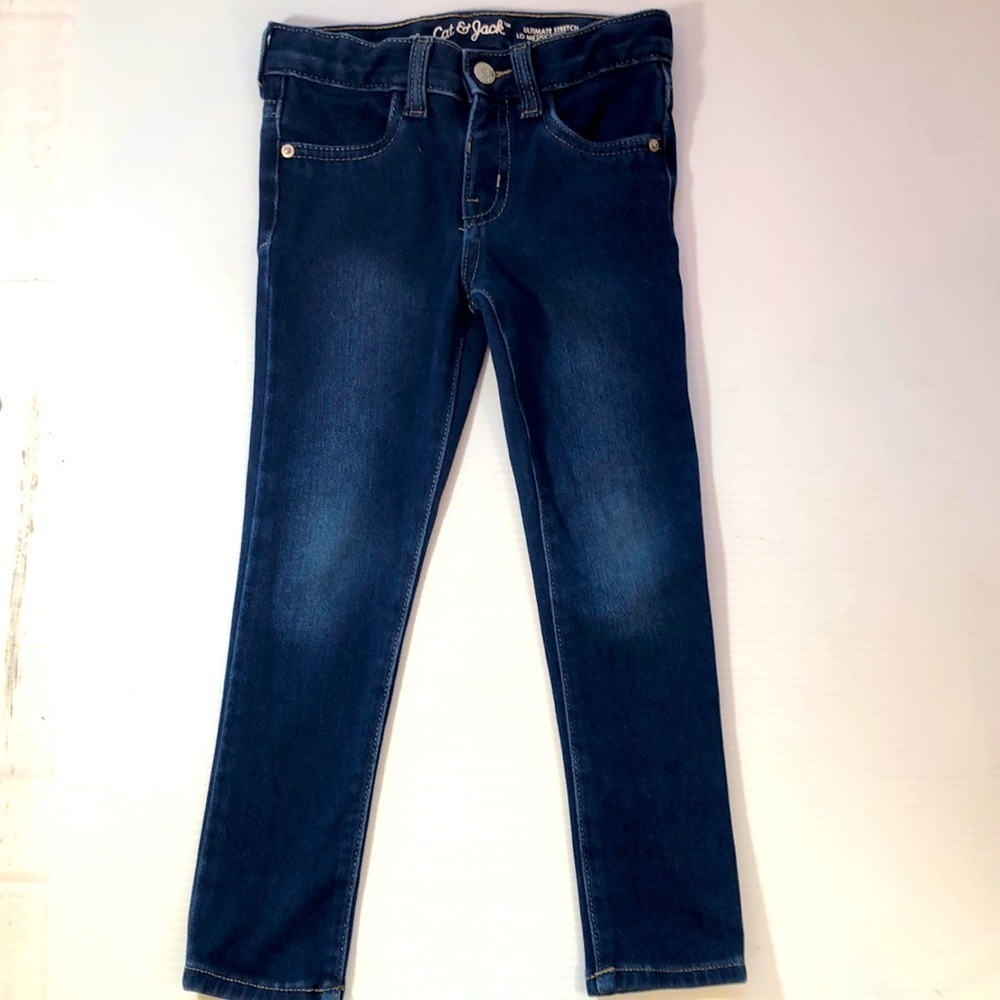 Cat & Jack Ultimate Stretch Jegging Blue Jeans Little Girls Size 4T EUC